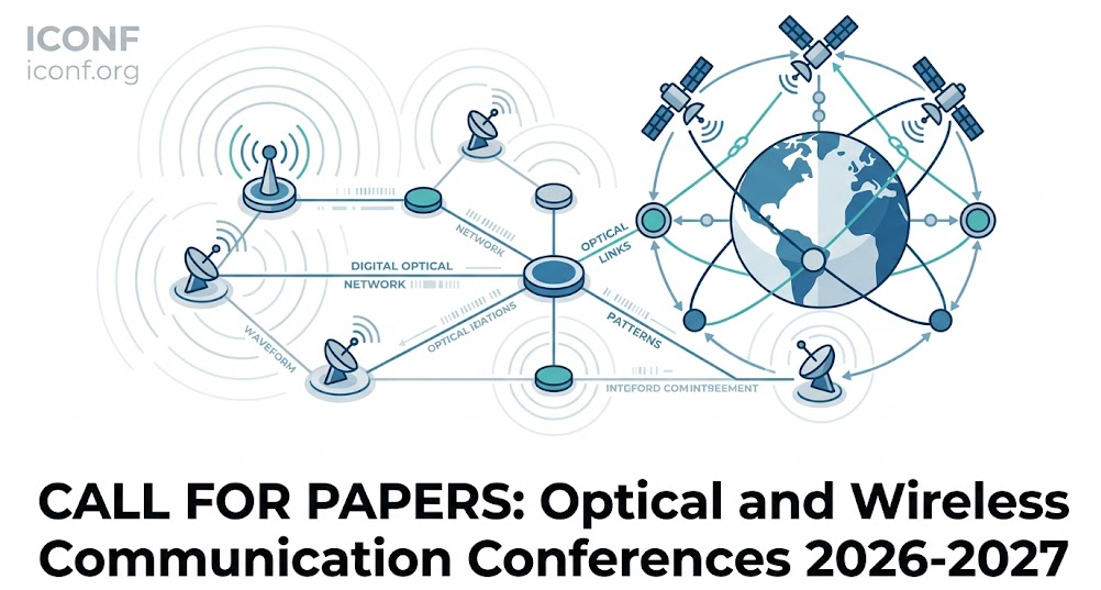 CALL FOR PAPERS Optical and Wireless Communication Conferences 2026-2027 Guide Banner